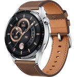 Смарт-часы Huawei Watch GT 3 46мм, 1.43", коричневый/серебристый [55028463]