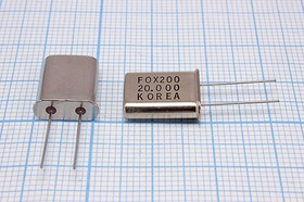 Резонатор кварцевый 20МГц, нагрузка 20пФ; 20000 \HC49U\20\\\HC49U[FOX}\1Г (FOX)