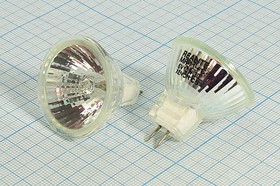 Фото 1/2 Лампа накаливания, напряжение 6.0 В, цоколь GU 4.0, мощность 10 Вт, 35x28 мм, рефлекторная ксеноновая , MR-11+C
