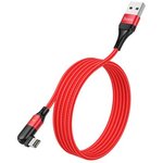 (6931474747891) кабель USB HOCO U100 Orbit для Lightning 2.4А, длина 1.2м, красный
