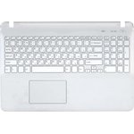 Клавиатура (топ-панель) для ноутбука Sony FIT 15 SVF15 белая с белым топкейсом ...