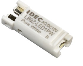 LB9Z-LED1PW, White Rectangular Push Button Switch