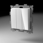 Выключатель трехклавишный проходной переключатель белый Эстетика GL-W103-PWCG