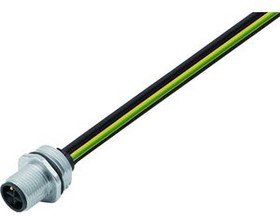 Sensor actuator cable, M12-flange plug, straight to open end, 2 pole + PE, 0.2 m, 16 A, 09 0687 700 03