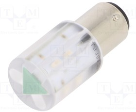 18560351, Индикат.лампа: LED; BA15D,T20; зеленый; пластик; 24ВAC; 24ВDC