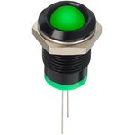 Q14P6BXXG02V, Светодиодный индикатор в панель, Зеленый, 2 В DC, 14 мм, 20 мА, 60 мкд