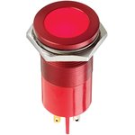 Q22F1ARXXSR12AE, Светодиодный индикатор в панель, Красный, 12 В, 22 мм, 40 мА ...