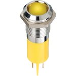 Q14P1CXXHY220E, Светодиодный индикатор в панель, Желтый, 220 В AC, 14 мм, 3 мА ...