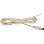 FC6814751W,Barrel Power Cord, 2.5mm DC Power Plug to Free End, 6.6 ft, 2 m, White