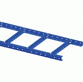 Фото 1/2 Лестничный лоток, прямая секция шириной 400 мм, сталь, 2.5 метра, серый LAN-LTS400-GY