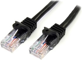 Фото 1/3 45PAT1MBK, Startech Cat5e Male RJ45 to Male RJ45 Ethernet Cable, U/UTP, Black PVC Sheath, 1m, CM Rated