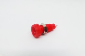 Фото 1/4 Red Female Banana Socket, 4 mm Connector, Solder Termination, 10A, 50V, Silver Plating