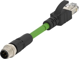 TCD14745101-003, Ethernet Cables / Networking Cables M12D4-MS-RJ-PUR-22SH-TYPE C GREEN-1.5M