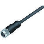 Sensor actuator cable, M12-cable socket, straight to open end, 4 pole, 5 m, PUR ...