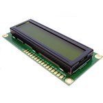 LCD1602A, дисплей зеленый, 5В, 2 строки по 16 символов 5В 80х35х11мм