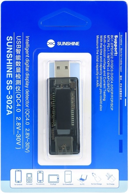 USB-тестер Sunshine SS-302A  купить в розницу и оптом
