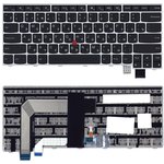 Клавиатура для ноутбука Lenovo ThinkPad T460S, T470S черная с серебристой ...