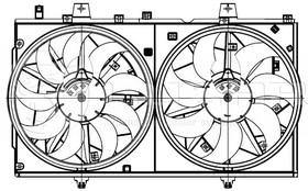 Фото 1/3 LFK14CM, Вентилятор радиатора Nissan X-Trail (T32) (14-) (2 вент.) (с кожухом) (LFK 14CM)