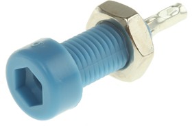 105-0810-001, Blue Female Test Socket, 2mm Connector, Solder Termination, 10A, Tin Plating