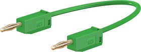 Фото 1/3 Measuring lead with (2 mm plug, spring-loaded, straight) to (2 mm plug, spring-loaded, straight), 300 mm, green, PVC, 0.5 mm², CAT O