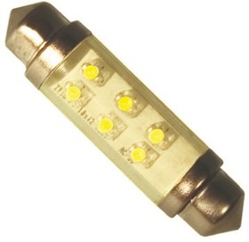 Фото 1/2 LE-0603-04Y, LED Car Bulb, Yellow, Festoon shape
