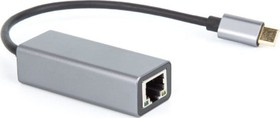 Кабель-переходник USB 3.1 Type-C - RJ-45, 1000Mbps Ethernet, Aluminum Shell, 0.15м DU320M