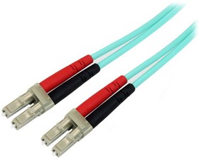 Фото 1/3 A50FBLCLC2, LC to LC Duplex Multi Mode OM3 Fibre Optic Cable, 50/125μm, Aqua, 2m