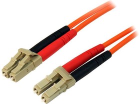Фото 1/3 50FIBLCLC1, LC to LC Duplex Multi Mode OM2 Fibre Optic Cable, 50/125μm, Orange, 1m