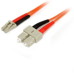 Фото 1/4 50FIBLCSC1, LC to SC Duplex Multi Mode OM2 Fibre Optic Cable, 50/125μm, Orange, 1m