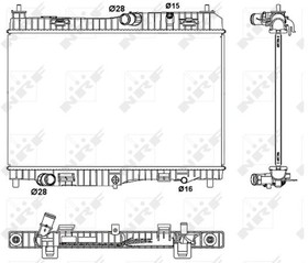 Фото 1/7 53043, NRF 53043_радиатор системы охлаждения! АКПП\ Ford Fiesta 1.4EFi 08
