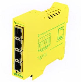 Фото 1/2 SW-504, Промышленный модуль switch Ethernet, 5-30ВDC, Монтаж DIN, RJ45