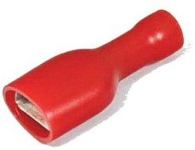 Фото 1/3 FDFD1.25-250 Red, наконечник кабельный ножевой (гнездо) полностью в изоляции 0.8х6.35мм, сеч. пров. 0.5-1.5мм2