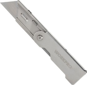 Фото 1/4 Нож универсальный складной стальной со сменными лезвиями WP211001 WORKPRO