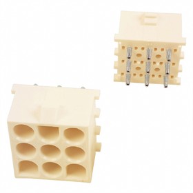 Фото 1/2 350432-4, CONN HEADER VERT 9POS 6.35MM