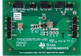 TPS62097EVM-651, Оценочная плата для понижающего преобразователя 2А с iDCS управлением