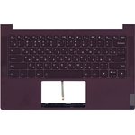Клавиатура (топ-панель) для ноутбука Lenovo Yoga Slim 7-14ARE05 черная с фиолетовым топкейсом, с подсветкой