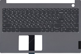 Фото 1/2 Клавиатура (топ-панель) для ноутбука Lenovo ThinkBook 15-IML, 15-IIL черная с темно-серым топкейсом, без подсветки