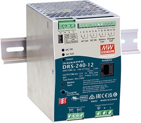 Фото 1/2 DRS-240-12, DIN Rail Power Supplies 240W 12V 0-20A DIN Rail All-In-One Intelligent Security Power Supply