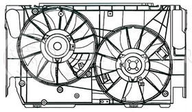 Фото 1/6 LFK19R4, Вентилятор радиатора Toyota RAV 4 (06-) 2.0i (2 вент.) (с кожухом) (LFK 19R4)