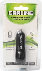 ch-1ub, Адаптер 12/24 В USB 1 вход в прикуриватель (1 А) черный в блистере Carline