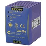 DRA300-24A, DRA300 DIN Rail Power Supply, 90 264V ac ac Input, 24V dc dc Output ...
