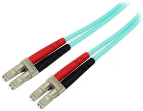 Фото 1/4 450FBLCLC1, LC to LC Duplex Multi Mode OM4 Fibre Optic Cable, 50/125µm, Aqua, 1m