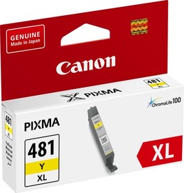 Фото 1/10 Картридж струйный Canon CLI-481XLY 2046C001 желтый (8.3мл) для Canon Pixma TS6140/TS8140TS/ TS9140/TR7540/TR8540