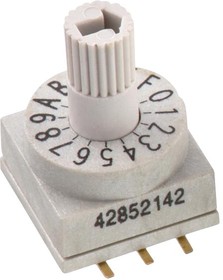 Фото 1/3 428521420910, Rotary Switches WS-ROSV IP67 10Pos 2.54mm Lt Grey