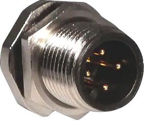 859-004-10SR004, Circular Metric Connectors IP67 Male M12 Panel Mount 4 Position Straight Solder Cup