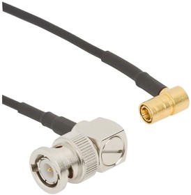 Фото 1/2 095-850-238M100, RF Cable Assemblies BNC Right Angle Plug to SMB Right Angle Plug RG-174 50 Ohm 1 M (39.37 Inches)
