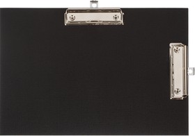 Фото 1/4 Папка-планшет Attache A4 горизонтальный, с двумя зажимами черный