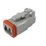 Socket, unequipped, 2 pole, straight, 1 row, gray, DT06-2S-C015