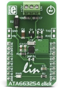 Фото 1/3 ATA663254 CLICK Module for Automotive Applications, Small and Portable LIN Based Networks MIKROE-2872