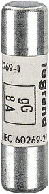 0 133 08, 8A Ceramic Cartridge Fuse, 10 x 38mm
